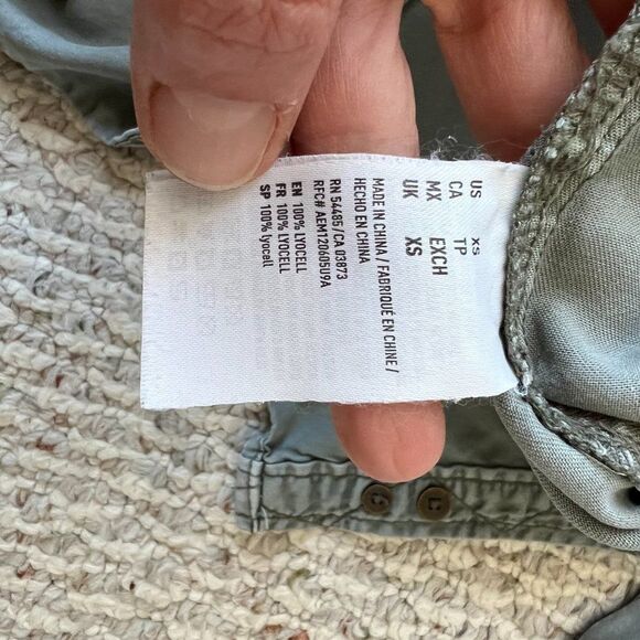 American Eagle Boyfriend Fit Utility Button Down Blouse - Picture 7 of 11